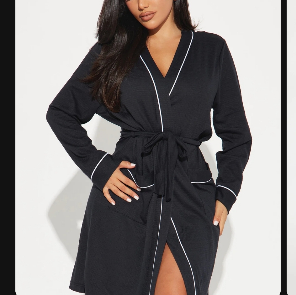 Fashion Nova Waffle Pajamas(PJ) Robe Night Wear